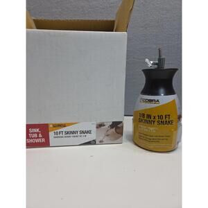 Cobra Sink Tub Shower 1/8in x 10ft Skinny Snake NEW Clear Drain Clogs